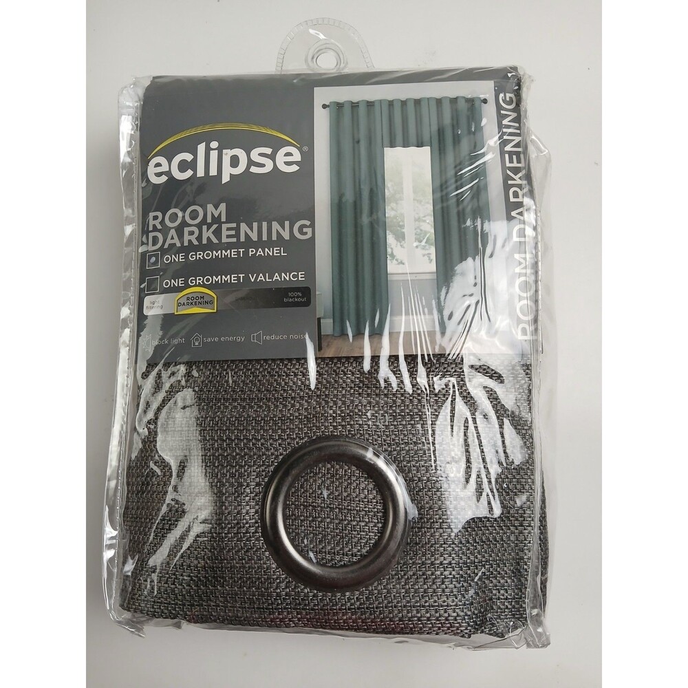 NEW Eclipse Blackout 52 x 63 Grommet single curtain panel 'Bryson Gray' #CT22